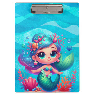 Cute underwater mermaid clipboard