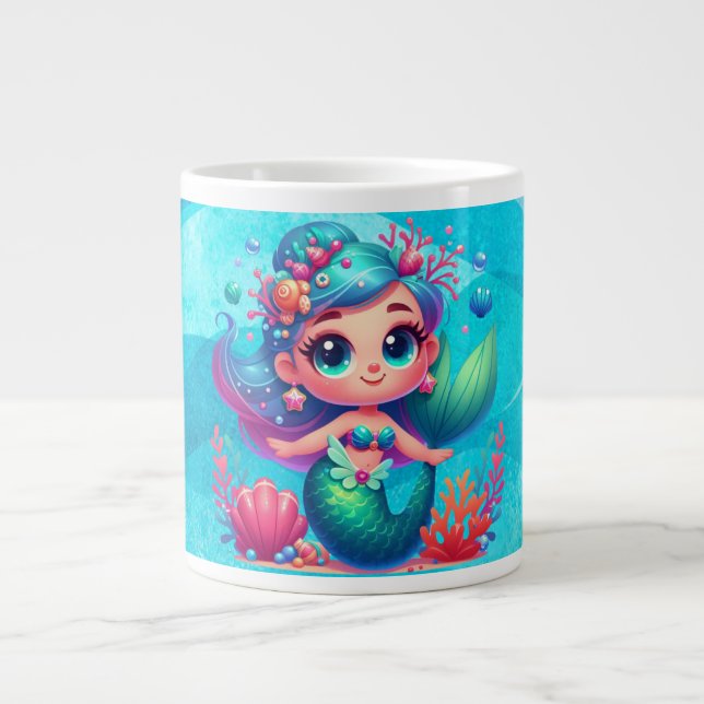 Cute underwater mermaid giant coffee mug (Front)