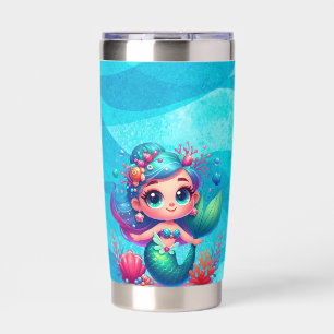 Cute underwater mermaid insulated tumbler