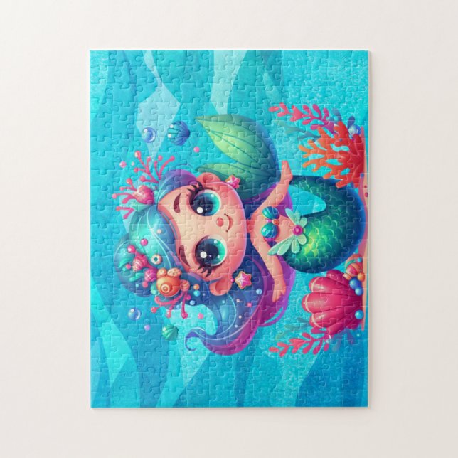 Cute underwater mermaid jigsaw puzzle (Vertical)