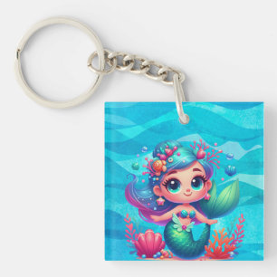 Cute underwater mermaid keychain