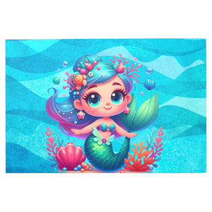 Cute underwater mermaid metal print