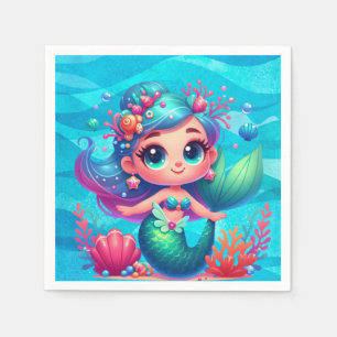 Cute underwater mermaid  napkins