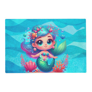 Cute underwater mermaid placemat