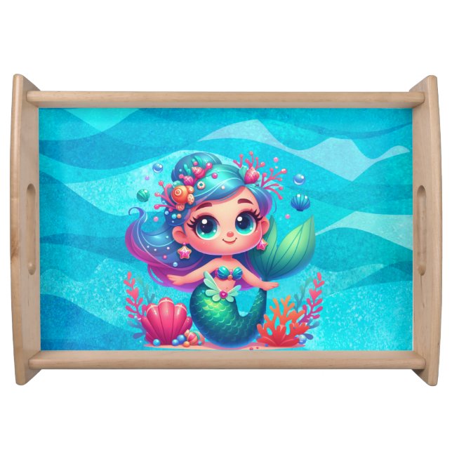 Cute underwater mermaid serving tray (Front)