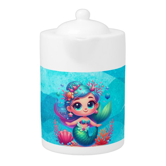 Cute underwater mermaid teapot (Front)