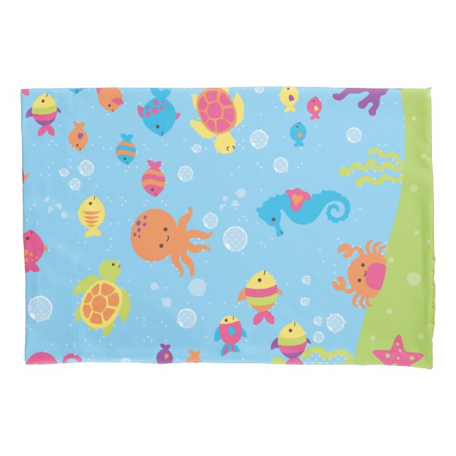 Cute Underwater Scene.ai Pillow Case (Front)