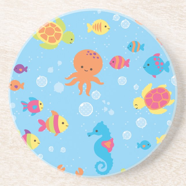 Cute Underwater Scene Coaster (Front)