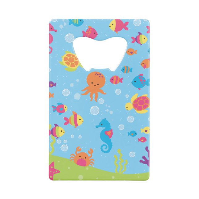 Cute Underwater Scene Credit Card Bottle Opener (Front)