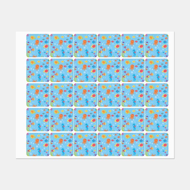 Cute Underwater Scene Labels (Sheet)