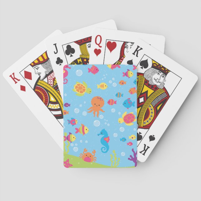Cute Underwater Scene Poker Cards (Back)