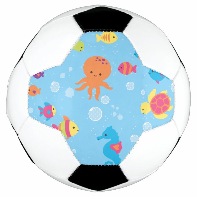 Cute Underwater Scene Soccer Ball (Front)