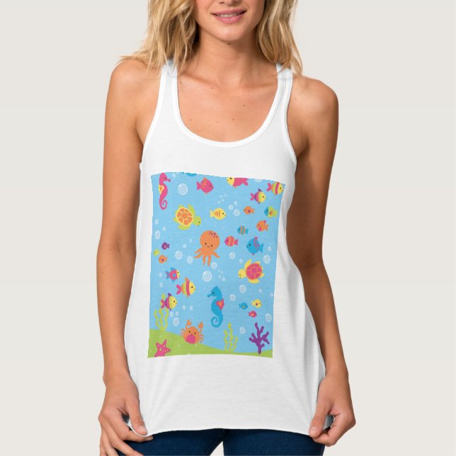 Cute Underwater Scene Tank Top (Front)