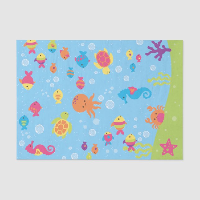 Cute Underwater Scene Tissue Paper (Front)