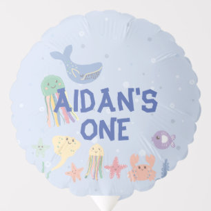 Cute Underwater World First Birthday Balloon