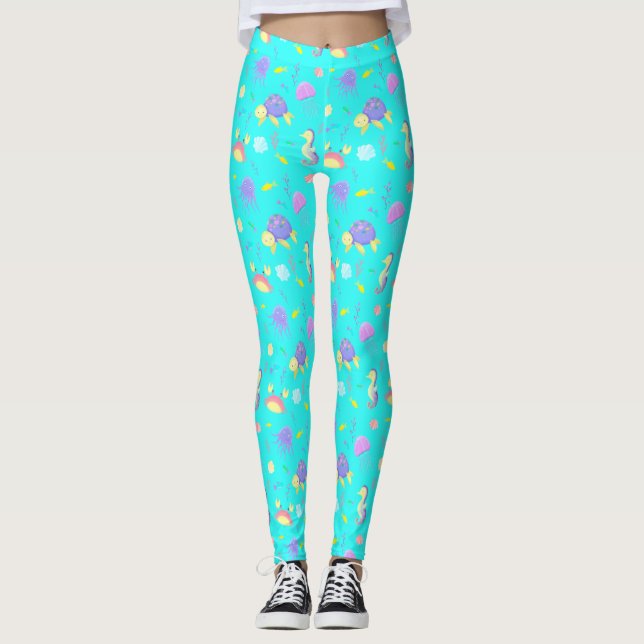 Cute Underwater World Paper Plate Leggings (Front)