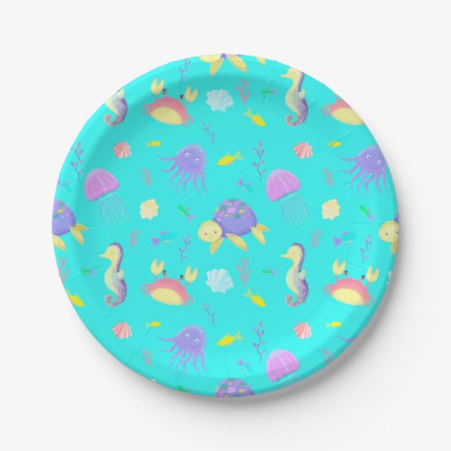 Cute Underwater World Paper Plates