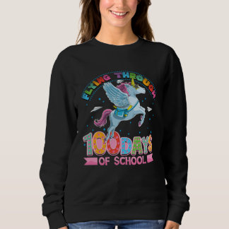 Cute unicorn 100 days of school girls sweatshirt