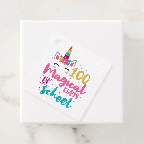 Cute Unicorn 100 Magical Days Of School Favor Tags