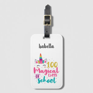 Cute Unicorn 100 Magical Days Of School Luggage Tag
