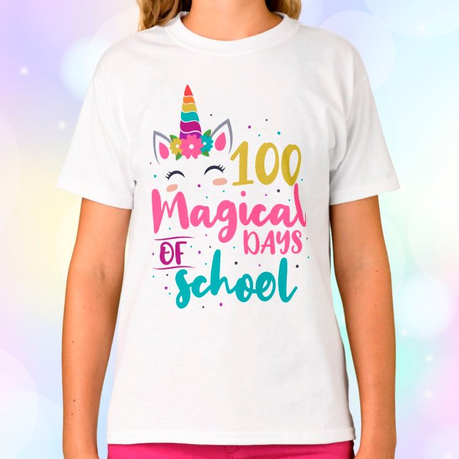 Cute Unicorn 100 Magical Days Of School T-Shirt (Creator Uploaded)