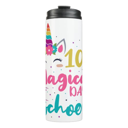 Cute Unicorn 100 Magical Days Of School Thermal Tumbler