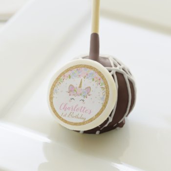 Cute Unicorn 1st Birthday Party Favor Cake Pops by LollipopParty at Zazzle