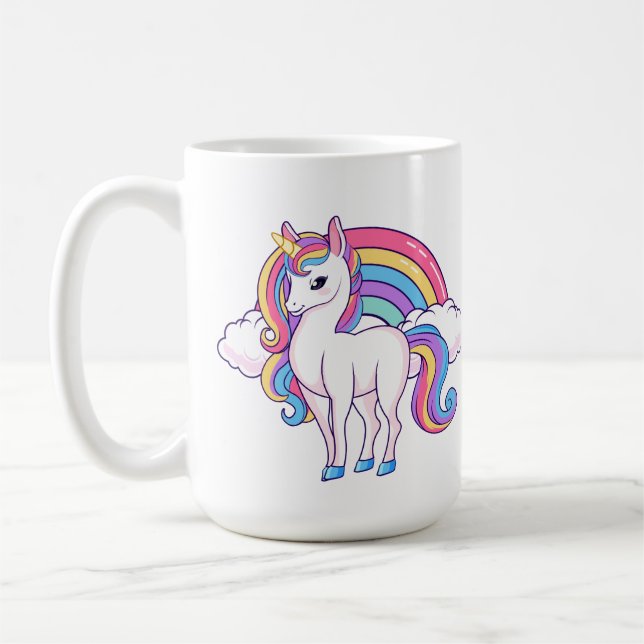 cute unicorn add monogram Coffee Mug (Left)