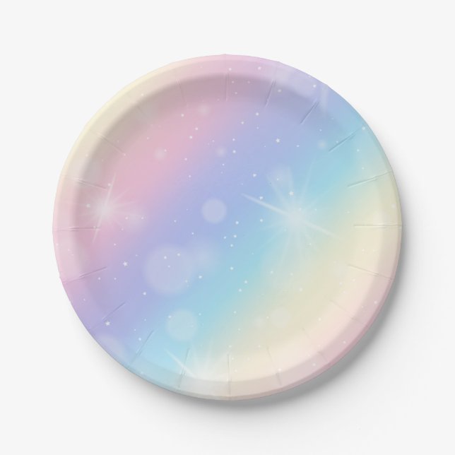 Cute Unicorn All Ages Kids Birthday  Paper Plates (Front)
