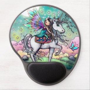 Cute Unicorn and Fairy Art by Molly Harrison Gel Mouse Pad