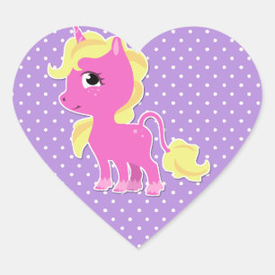 Cute Unicorn and Polka Dot Sticker