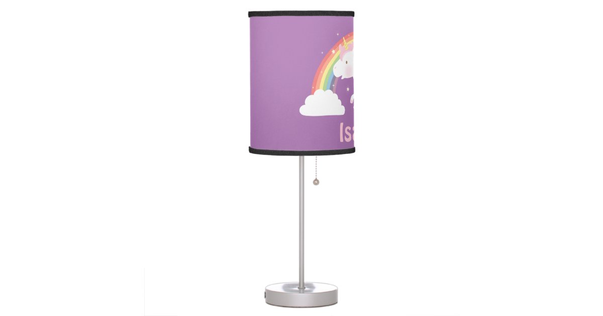 Cute Unicorn and Rainbow Girls Room Decor Table Lamp | Zazzle