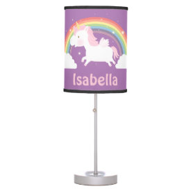 Cute Unicorn and Rainbow Girls Room Decor Table Lamp