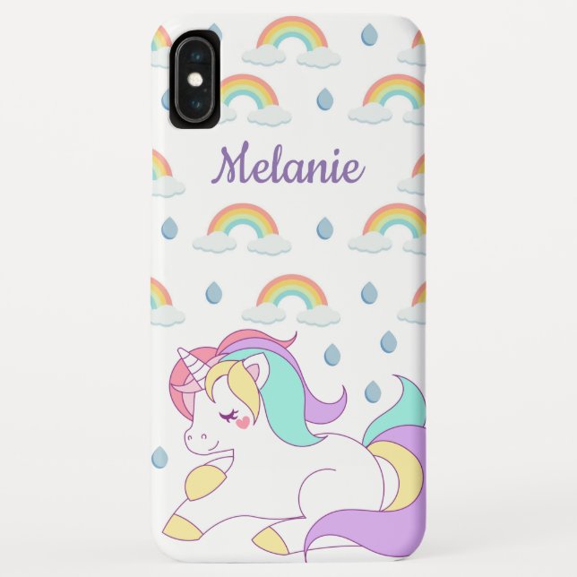 Cute Unicorn and Rainbows Personalised Case-Mate iPhone Case (Back)