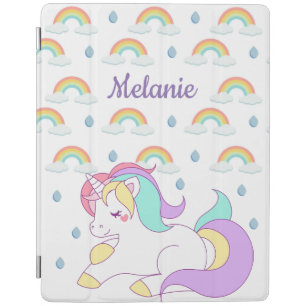 Cute Unicorn and Rainbows Personalised iPad Smart Cover