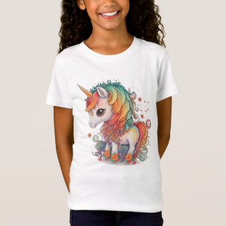cute unicorn art girls t-shirts