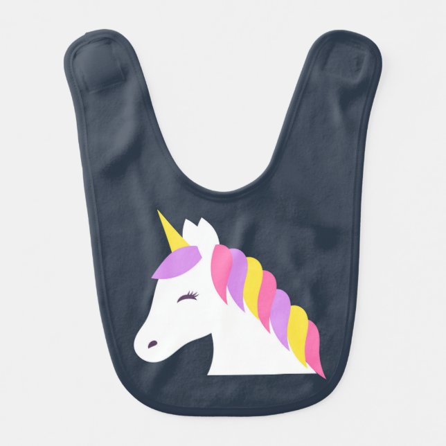 Cute unicorn Baby Bib (Front)