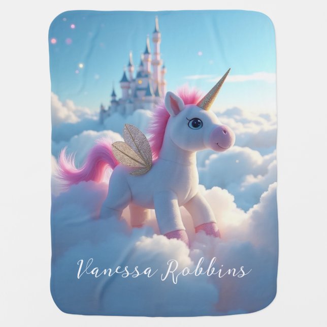 Cute Unicorn Baby Blanket (Front)