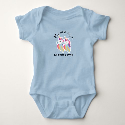 cute unicorn baby bodysuit