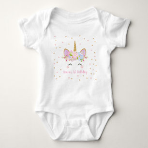 Cute Unicorn Baby Bodysuit One Piece 1st Birthday