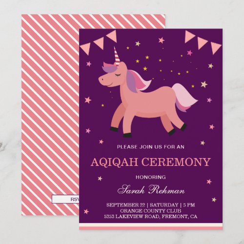 Cute Unicorn Baby Girl Aqiqah