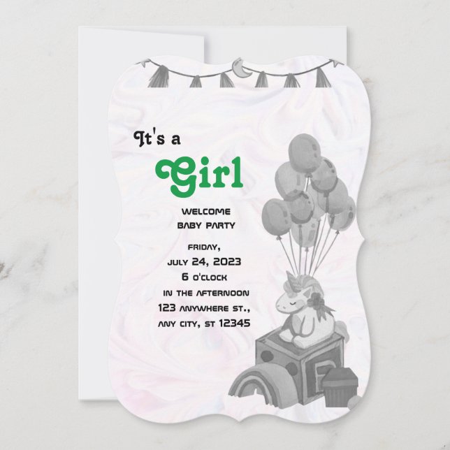 Cute Unicorn Baby Shower (Front)