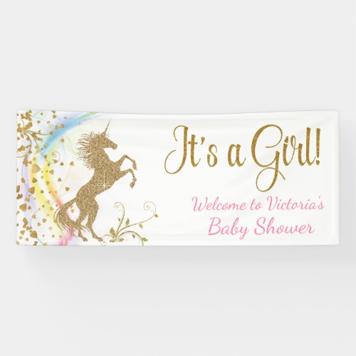 Cute Unicorn Baby Shower Banner