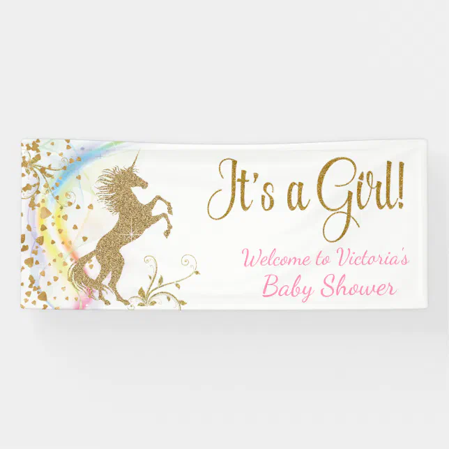 Cute Unicorn Baby Shower Banner | Zazzle