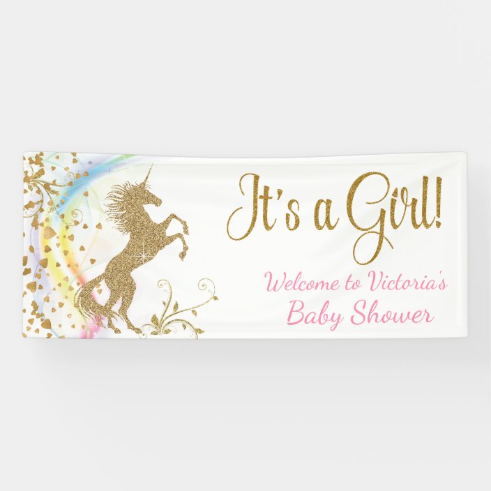 Cute Unicorn Baby Shower Banner | Zazzle.com