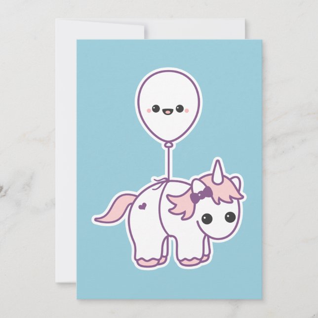 Cute Unicorn Baby Shower Invitations (Front)