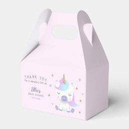 Cute Unicorn Baby Shower Thank You Favor Boxes