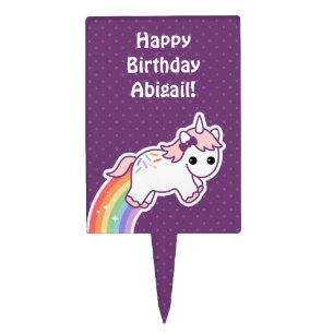 Cute Unicorn Birthday Cake Topper