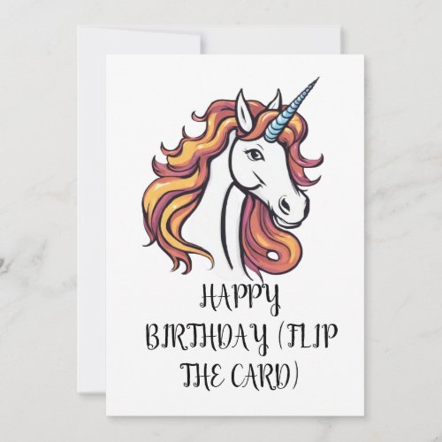 Cute unicorn birthday card