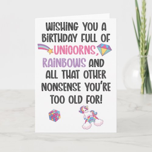 Cute Unicorn Birthday Card For The Fanatics